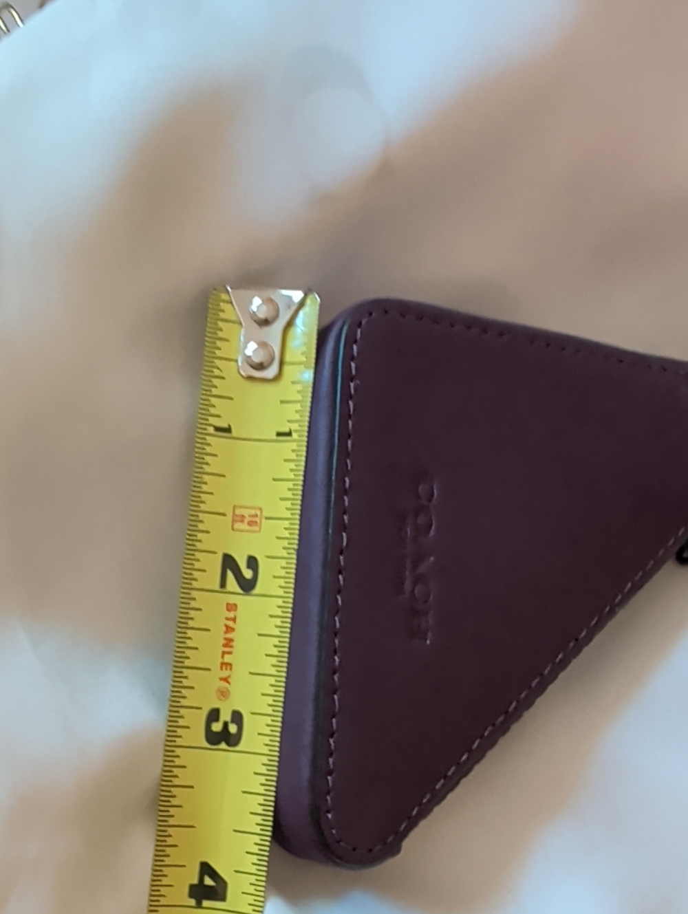 Coach Purple Triangle Leather Key Holder - Picture 15 of 16